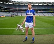 25 May 2022; Evan O’Carroll of Laois poses for a portrait during the Tailteann Cup launch at Croke Park in Dublin. Photo by Ramsey Cardy/Sportsfile