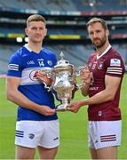 24 May 2022; Evan O’Carroll of Laois, left, and Kevin Maguire of Westmeath during the Tailteann Cup launch at Croke Park in Dublin. Photo by Ramsey Cardy/Sportsfile