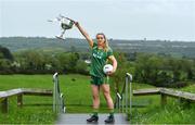 24 May 2022; Orlagh Lally of Meath poses for a portrait with the Brendan Martin cup at the Knowth megalithic passage-tomb site in County Meath. TG4 has today announced a five-year extension of their sponsorship of the All-Ireland Ladies Football inter-county championships, with the new deal set to last until the conclusion of the 2027 season. The 2022 TG4 All-Ireland Ladies Football Championships get underway next Sunday, May 29, with the first round of Intermediate Fixtures, and will conclude on Sunday, July 31, when the winners of the Junior, Intermediate & Senior Championships will be revealed. 13 Championship games will be broadcast exclusively live by TG4 throughout the season, with the remaining 47 games available to view on the LGFA and TG4’s dedicated online platform: https://page.inplayer.com/lgfaseason2022/tg4.html In addition, the TG4 Leinster Senior Final between Dublin and Meath will also be televised live by TG4 from Croke Park next Saturday, May 28. #ProperFan . Photo by Brendan Moran/Sportsfile