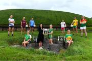 24 May 2022; Máire Ní Bhraonáin of TG4 and Orlagh Lally of Meath with the Brendan Martin cup and players from the Intermediate, Junior and Senior Championships, from left, Karen McGrath of Waterford, Olivia Divilly of Galway, Róisín Ambrose of Limerick, Jennifer Dunne of Dublin, Niamh O'Neill of Tyrone, Clare Owens of Leitrim, Susanne White of Donegal and Clíodhna Ní Shé of Carlow at the Knowth megalithic passage-tomb site in County Meath. TG4 has today announced a five-year extension of their sponsorship of the All-Ireland Ladies Football inter-county championships, with the new deal set to last until the conclusion of the 2027 season. The 2022 TG4 All-Ireland Ladies Football Championships get underway next Sunday, May 29, with the first round of Intermediate Fixtures, and will conclude on Sunday, July 31, when the winners of the Junior, Intermediate & Senior Championships will be revealed. 13 Championship games will be broadcast exclusively live by TG4 throughout the season, with the remaining 47 games available to view on the LGFA and TG4’s dedicated online platform: https://page.inplayer.com/lgfaseason2022/tg4.html In addition, the TG4 Leinster Senior Final between Dublin and Meath will also be televised live by TG4 from Croke Park next Saturday, May 28. #ProperFan . Photo by Brendan Moran/Sportsfile
