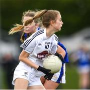 21 May 2022; Katie Ray of Kildare in action against Lauren Moore of Tipperary during theLadies Football U14 All-Ireland Gold Final match between Kildare and Tipperary at Crettyard GAA in Laois. Photo by Ray McManus/Sportsfile