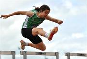 21 May 2022; Max Clover of Bandon Grammar, Cork, on his way to winning the minor boys 75m hurdles during the Irish Life Health Munster Schools Track and Field Championships at Templemore AC, in Templemore, Tipperary. Photo by Sam Barnes/Sportsfile