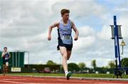 21 May 2022; Sean Lawton of Col Pobail Bantry, Cork, crosses the line to win the intermediate boys 3000m during the Irish Life Health Munster Schools Track and Field Championships at Templemore AC, in Templemore, Tipperary. Photo by Sam Barnes/Sportsfile