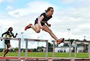 21 May 2022; Ruby Cummins of Col Toirbhirte Bandon, Cork,  on her way to winning the minor girls 75m hurdles during the Irish Life Health Munster Schools Track and Field Championships at Templemore AC, in Templemore, Tipperary. Photo by Sam Barnes/Sportsfile