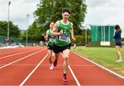 21 May 2022; Senan O'Reilly of St Colmans Fermoy, Cork, on his way to winning the intermediate boys 800m during the Irish Life Health Munster Schools Track and Field Championships at Templemore AC, in Templemore, Tipperary. Photo by Sam Barnes/Sportsfile
