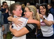 21 May 2022; Caoimhe Mahon of Kildare is congratulated by here mother, Michelle, after the Ladies Football U14 All-Ireland Gold Final match between Kildare and Tipperary at Crettyard GAA in Laois. Photo by Ray McManus/Sportsfile
