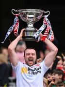 21 May 2022; Tyrone captain Conor Grogan lifts the cup after his side's victory in the Nickey Rackard Cup Final match between Roscommon and Tyrone at Croke Park in Dublin. Photo by Piaras Ó Mídheach/Sportsfile