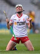 21 May 2022; Lorcan Devlin of Tyrone celebrates after his side's victory in the Nickey Rackard Cup Final match between Roscommon and Tyrone at Croke Park in Dublin. Photo by Piaras Ó Mídheach/Sportsfile