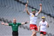 21 May 2022; Chris Kearns of Tyrone celebrates after his side's victory in the Nickey Rackard Cup Final match between Roscommon and Tyrone at Croke Park in Dublin. Photo by Piaras Ó Mídheach/Sportsfile