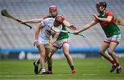 21 May 2022; Cathal McCabe of Kildare in action against Joseph McManus, left, and Seán Kenny of Mayo during the Christy Ring Cup Final match between Kildare and Mayo at Croke Park in Dublin. Photo by Piaras Ó Mídheach/Sportsfile