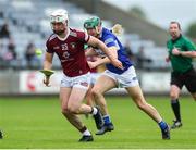 21 May 2022; Eoin Keyes of Westmeath in action against Sean Downey of Laois during the Leinster GAA Hurling Senior Championship Round 5 match between Laois and Westmeath at MW Hire O’Moore Park in Portlaoise, Laois. Photo by Michael P Ryan/Sportsfile