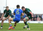 21 May 2022; Lorenzo Pani of Zebre being tackled by Gavin Thornbury of Connacht during the United Rugby Championship match between Connacht and Zebre Parma at The Sportsground in Galway. Photo by George Tewkesbury/Sportsfile