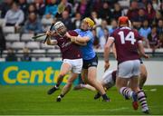 21 May 2022; Darren Morrissey of Galway in action against Daire Gray of Dublin during the Leinster GAA Hurling Senior Championship Round 5 match between Galway and Dublin at Pearse Stadium in Galway. Photo by Ray Ryan/Sportsfile