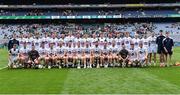 21 May 2022; The Kildare squad before the Christy Ring Cup Final match between Kildare and Mayo at Croke Park in Dublin. Photo by Piaras Ó Mídheach/Sportsfile