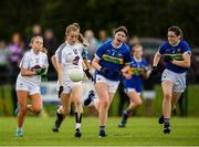 21 May 2022; Katie Ray of Kildare in action against Tara Bourke and Louise McGrath of Tipperary, right, during the Ladies Football U14 All-Ireland Gold Final match between Kildare and Tipperary at Crettyard GAA in Laois. Photo by Ray McManus/Sportsfile