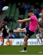 21 May 2022; Cormac Foley of Leinster warms up before the United Rugby Championship match between Leinster and Munster at Aviva Stadium in Dublin. Photo by Brendan Moran/Sportsfile