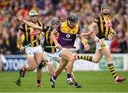 21 May 2022; Liam Óg McGovern of Wexford in action against Tom Phelan of Kilkenny during the Leinster GAA Hurling Senior Championship Round 5 match between Kilkenny and Wexford at UPMC Nowlan Park in Kilkenny. Photo by Stephen McCarthy/Sportsfile