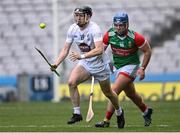 21 May 2022; Brian Byrne of Kildare in action against Kenneth Feeney of Mayo during the Christy Ring Cup Final match between Kildare and Mayo at Croke Park in Dublin. Photo by Piaras Ó Mídheach/Sportsfile