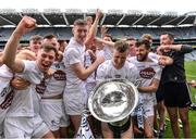 21 May 2022; Kildare captain Brian Byrne with the cup during the celebrations after his side's victory in the Christy Ring Cup Final match between Kildare and Mayo at Croke Park in Dublin. Photo by Piaras Ó Mídheach/Sportsfile