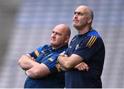 21 May 2022; Roscommon selector Tommy Guilfoyle, right, and manager Francis O'Halloran during the Nickey Rackard Cup Final match between Roscommon and Tyrone at Croke Park in Dublin. Photo by Piaras Ó Mídheach/Sportsfile