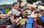 21 May 2022; Conor Whelan of Galway tries to sign his autograph for young supporters after the Leinster GAA Hurling Senior Championship Round 5 match between Galway and Dublin at Pearse Stadium in Galway. Photo by Ray Ryan/Sportsfile