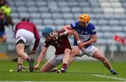 21 May 2022; Charles Dwyer of Laois in action against Tommy Doyle of Westmeath during the Leinster GAA Hurling Senior Championship Round 5 match between Laois and Westmeath at MW Hire O’Moore Park in Portlaoise, Laois. Photo by Michael P Ryan/Sportsfile