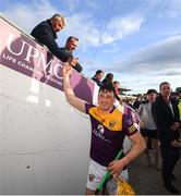 21 May 2022; Damien Reck of Wexford is congratulated by supporters after the Leinster GAA Hurling Senior Championship Round 5 match between Kilkenny and Wexford at UPMC Nowlan Park in Kilkenny. Photo by Stephen McCarthy/Sportsfile