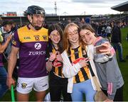 21 May 2022; Liam Óg McGovern of Wexford poses for a photograph with Kilkenny supporters after the Leinster GAA Hurling Senior Championship Round 5 match between Kilkenny and Wexford at UPMC Nowlan Park in Kilkenny. Photo by Stephen McCarthy/Sportsfile