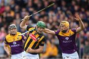 21 May 2022; Eoin Cody of Kilkenny is tackled by Damien Reck of Wexford during the Leinster GAA Hurling Senior Championship Round 5 match between Kilkenny and Wexford at UPMC Nowlan Park in Kilkenny. Photo by Stephen McCarthy/Sportsfile