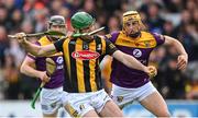 21 May 2022; Eoin Cody of Kilkenny is tackled by Damien Reck of Wexford during the Leinster GAA Hurling Senior Championship Round 5 match between Kilkenny and Wexford at UPMC Nowlan Park in Kilkenny. Photo by Stephen McCarthy/Sportsfile