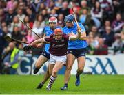 21 May 2022; Conor Whelan of Galway in action against Eoghan O’Donnell and Paddy Smith of Dublin during the Leinster GAA Hurling Senior Championship Round 5 match between Galway and Dublin at Pearse Stadium in Galway. Photo by Ray Ryan/Sportsfile