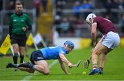 21 May 2022; Rian McBride of Dublin in action against Gearoid McInerney of Galway during the Leinster GAA Hurling Senior Championship Round 5 match between Galway and Dublin at Pearse Stadium in Galway. Photo by Ray Ryan/Sportsfile