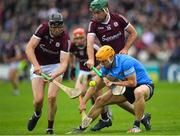 21 May 2022; Joseph Cooney and Brian Concannon of Galway in action against Cian O’Callaghan of Dublinduring the Leinster GAA Hurling Senior Championship Round 5 match between Galway and Dublin at Pearse Stadium in Galway. Photo by Ray Ryan/Sportsfile