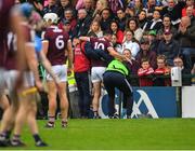 21 May 2022; David Burke of Galway is taken off after getting injured during the Leinster GAA Hurling Senior Championship Round 5 match between Galway and Dublin at Pearse Stadium in Galway. Photo by Ray Ryan/Sportsfile