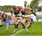 21 May 2022; Conor McDonald of Wexford and Richie Reid of Kilkenny during the Leinster GAA Hurling Senior Championship Round 5 match between Kilkenny and Wexford at UPMC Nowlan Park in Kilkenny. Photo by Stephen McCarthy/Sportsfile