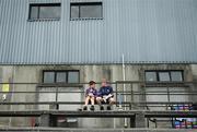 22 May 2022; Wexford supporters Eli Hegarty, left, and Eoin Reynolds from Barntown eat their lunch before the Tailteann Cup Preliminary Round match between Wexford and Offaly at Bellefield in Enniscorthy, Wexford. Photo by Brendan Moran/Sportsfile