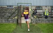 22 May 2022; Dylan Furlong of Wexford runs out for the team warm up before the Tailteann Cup Preliminary Round match between Wexford and Offaly at Bellefield in Enniscorthy, Wexford. Photo by Brendan Moran/Sportsfile