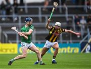 22 May 2022; Eddie Stokes of Limerick in action against Joe Fitzpatrick of Kilkenny during the oneills.com GAA Hurling All-Ireland U20 Championship Final match between Kilkenny and Limerick at FBD Semple Stadium in Thurles, Tipperary. Photo by Piaras Ó Mídheach/Sportsfile