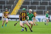 22 May 2022; Peter McDonald of Kilkenny in action against Jimmy Quilty of Limerick during the oneills.com GAA Hurling All-Ireland U20 Championship Final match between Kilkenny and Limerick at FBD Semple Stadium in Thurles, Tipperary. Photo by George Tewkesbury/Sportsfile