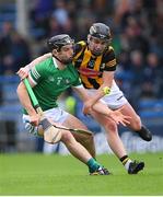 22 May 2022; Aidan O'Connor of Limerick in action against Denis Walsh of Kilkenny during the oneills.com GAA Hurling All-Ireland U20 Championship Final match between Kilkenny and Limerick at FBD Semple Stadium in Thurles, Tipperary. Photo by Piaras Ó Mídheach/Sportsfile