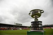 22 May 2022; A view of the cup before the FAI Centenary Junior Cup Final 2021/2022 match between Villa FC, Waterford, and Pike Rovers FC, Limerick, at Turner's Cross in Cork. Photo by Eóin Noonan/Sportsfile