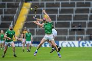 22 May 2022; Killian Doyle of Kilkenny in action against Jimmy Quilty of Limerick during the oneills.com GAA Hurling All-Ireland U20 Championship Final match between Kilkenny and Limerick at FBD Semple Stadium in Thurles, Tipperary. Photo by George Tewkesbury/Sportsfile