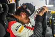22 May 2022; Takamoto Katsuta in his Toyota GR Yaris Rally 1 in tears after having victory snatch by two seconds on the last stage during day four of the FIA World Rally Championship Vodafone Rally de Portugal in Porto Portugal. Photo by Philip Fitzpatrick/Sportsfile