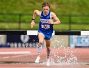22 May 2022; Sean McGinley of Finn Valley AC, Donegal, on his way to winning the division 1 men's 3000m steeplechase during Round 1 of the AAI National Outdoor League at the Mary Peters Track in Belfast. Photo by Sam Barnes/Sportsfile