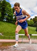 22 May 2022; Sean McGinley of Finn Valley AC, Donegal, on his way to winning the division 1 men's 3000m steeplechase during Round 1 of the AAI National Outdoor League at the Mary Peters Track in Belfast. Photo by Sam Barnes/Sportsfile