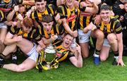22 May 2022; Kilkenny captain Pádraic Moylan, centre, and teammates celebrate after their victory in the oneills.com GAA Hurling All-Ireland U20 Championship Final match between Kilkenny and Limerick at FBD Semple Stadium in Thurles, Tipperary. Photo by Piaras Ó Mídheach/Sportsfile