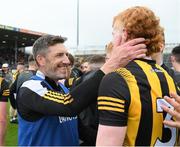 22 May 2022; Kilkenny manager Derek Lyng grabs Seán Purcell of Kilkenny in celebration after the oneills.com GAA Hurling All-Ireland U20 Championship Final match between Kilkenny and Limerick at FBD Semple Stadium in Thurles, Tipperary. Photo by George Tewkesbury/Sportsfile