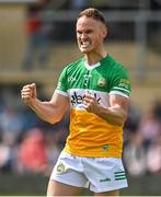 22 May 2022; Declan Hogan of Offaly celebrates at the final whistle of the Tailteann Cup Preliminary Round match between Wexford and Offaly at Bellefield in Enniscorthy, Wexford. Photo by Brendan Moran/Sportsfile