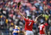 22 May 2022; Mark Coleman of Cork looks for a replacement hurl during the Munster GAA Hurling Senior Championship Round 5 match between Tipperary and Cork at FBD Semple Stadium in Thurles, Tipperary. Photo by Piaras Ó Mídheach/Sportsfile