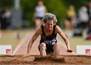 22 May 2022;  Edel Maguire of Clonliffe Harriers AC, Dublin, competing in the premier women's long jump during Round 1 of the AAI National Outdoor League at the Mary Peters Track in Belfast. Photo by Sam Barnes/Sportsfile